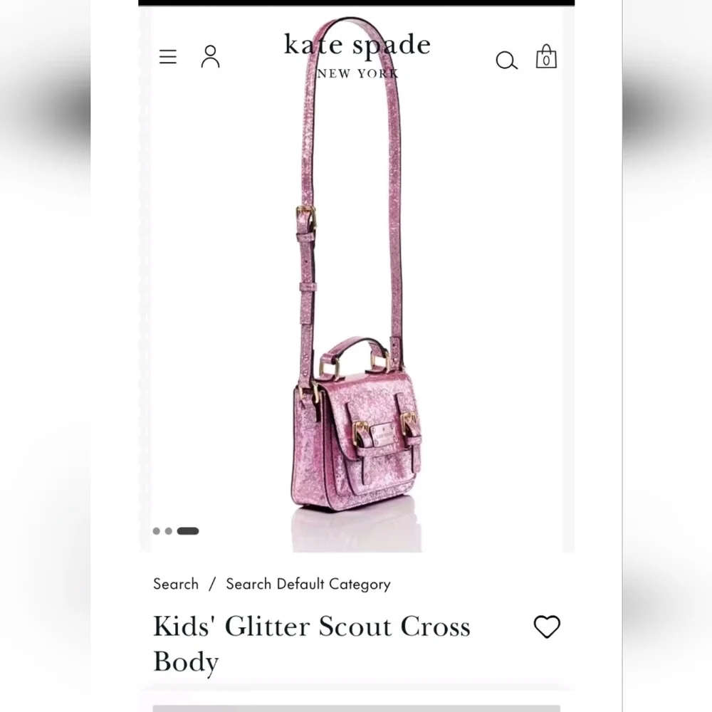 Kate Spade New York Childrens‎ Glitter Scout Crossbody Bag Pink Messnger Sparkle